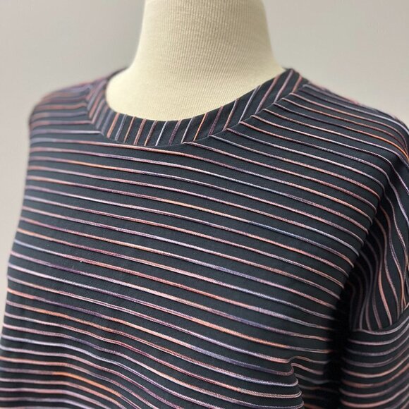 Lanston Sport Ribbed Striped Sweatshirt Sz L - Picture 2 of 13